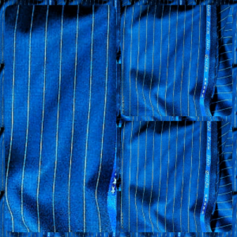 Dark Blue Striped Extrafine Italian Wool Cashmere Super 180S