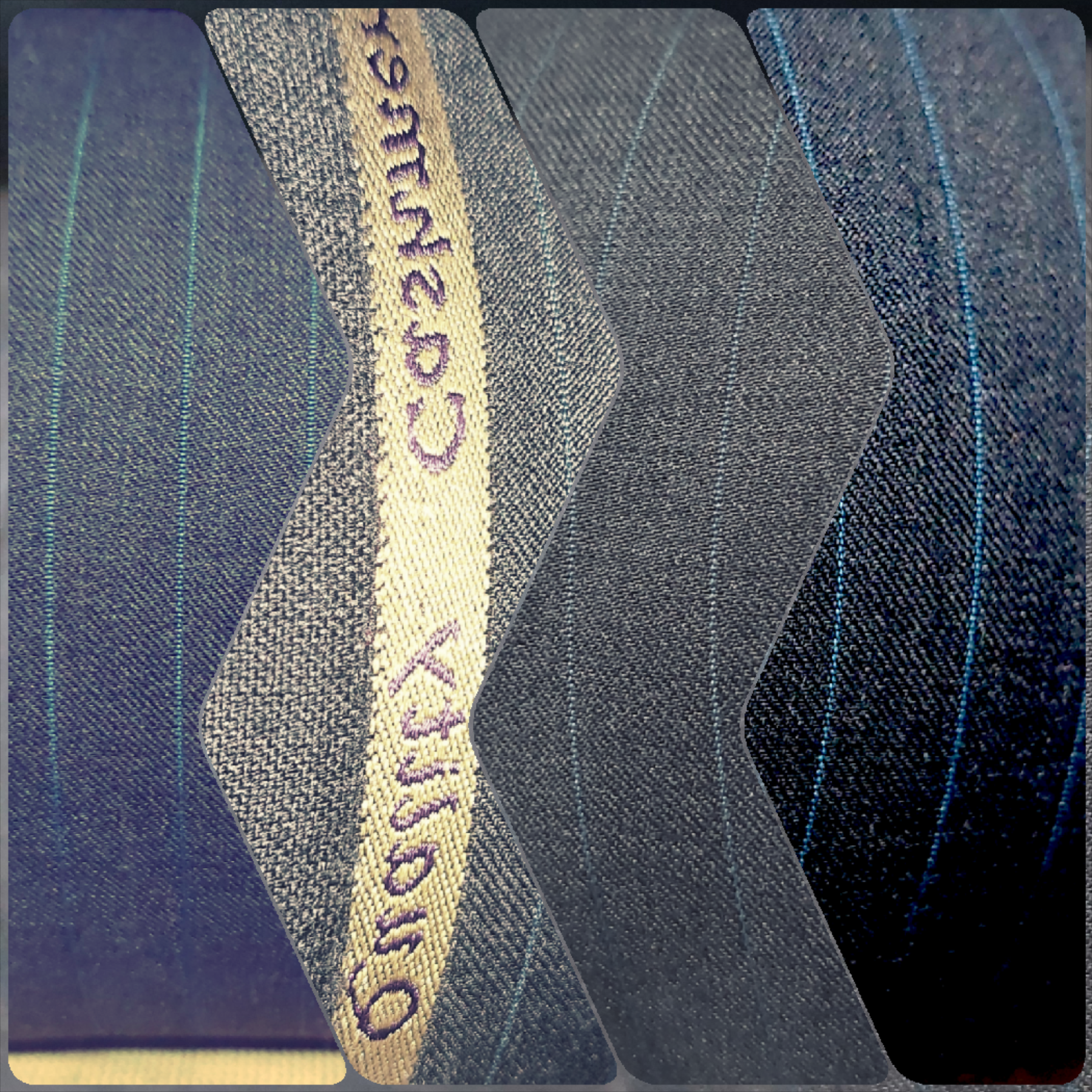 Ash Blue Stripe Extrafine High Quality Cashmere Wool 300S