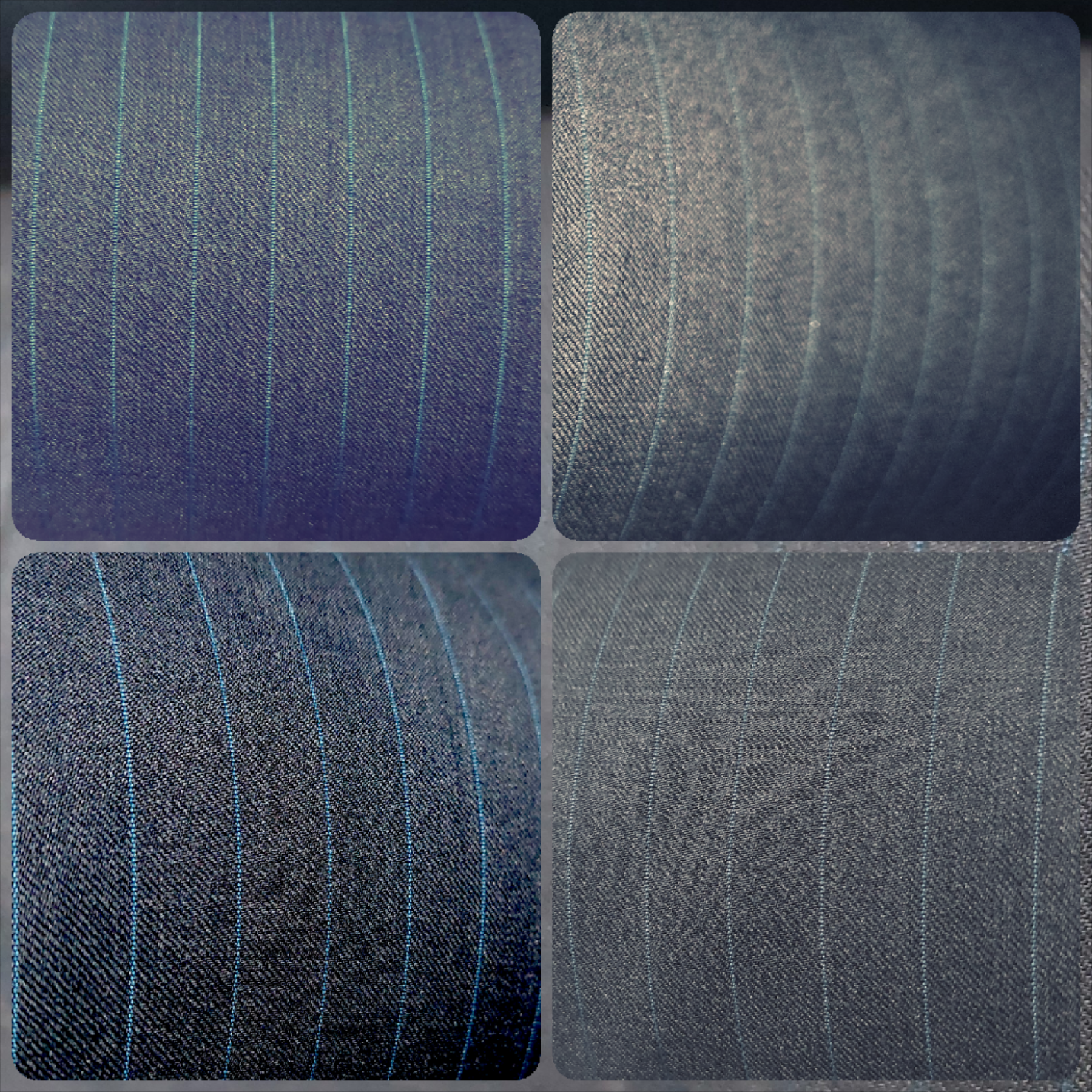 Ash Blue Stripe Extrafine High Quality Cashmere Wool 300S