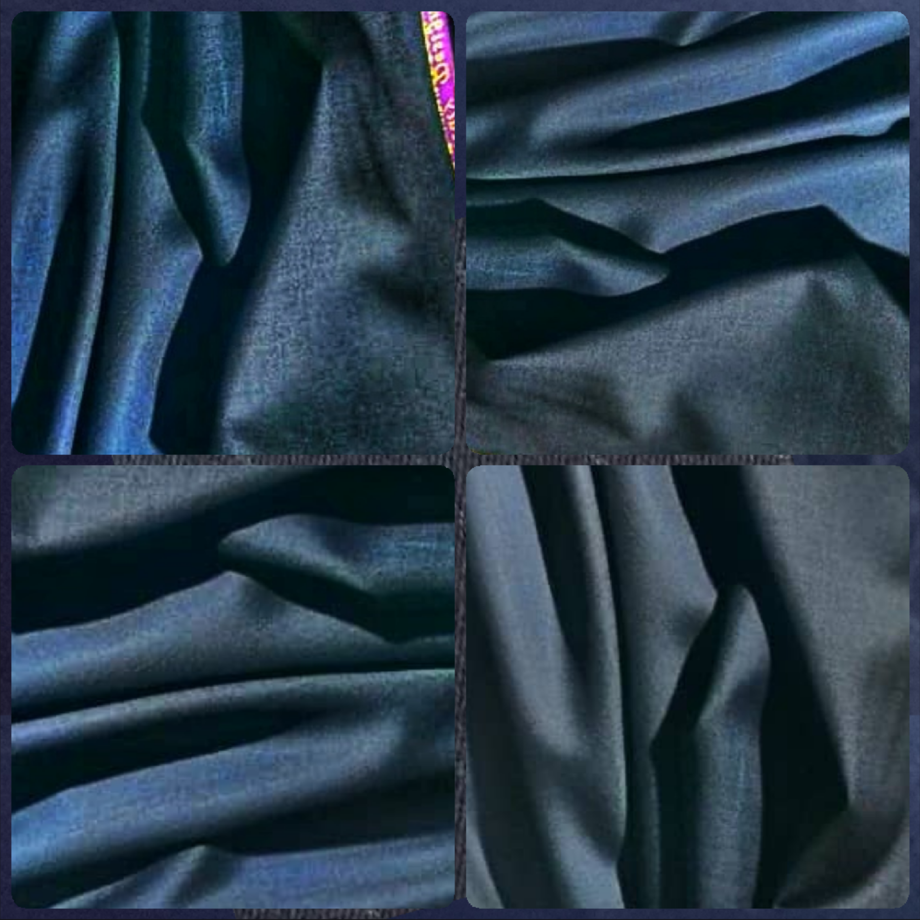 Blue Black Extrafine Super Italian Wool Cashmere 180s Fabric