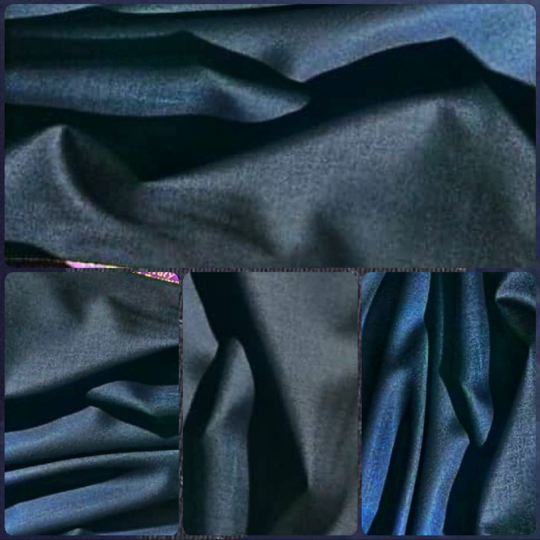 Blue Black Extrafine Super Italian Wool Cashmere 180s Fabric