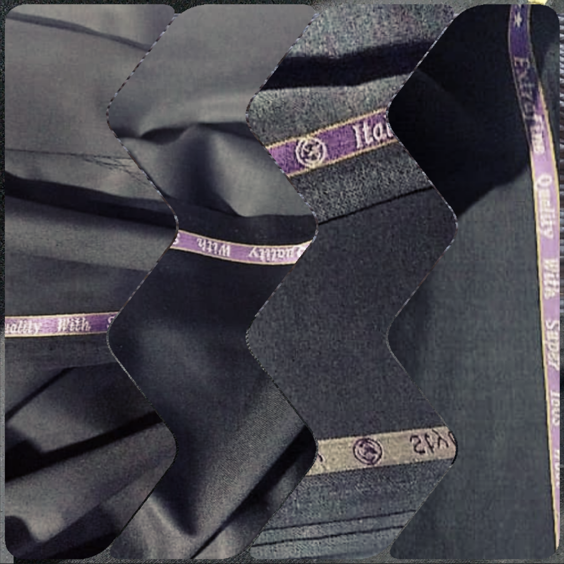 Black Extrafine Italian Wool Cashmere Super 180S Fabric