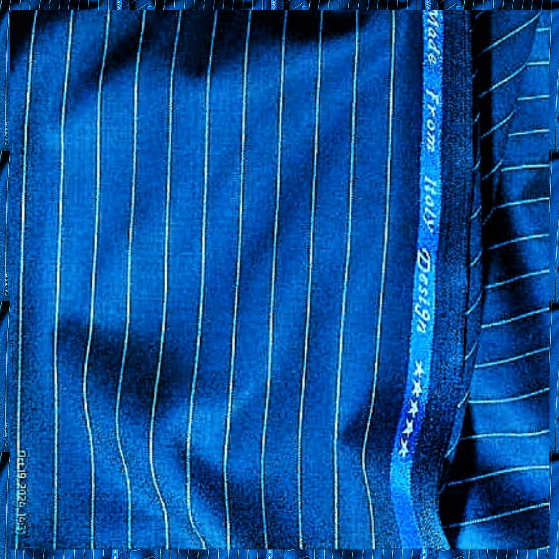 Dark Blue Striped Extrafine Italian Wool Cashmere Super 180S