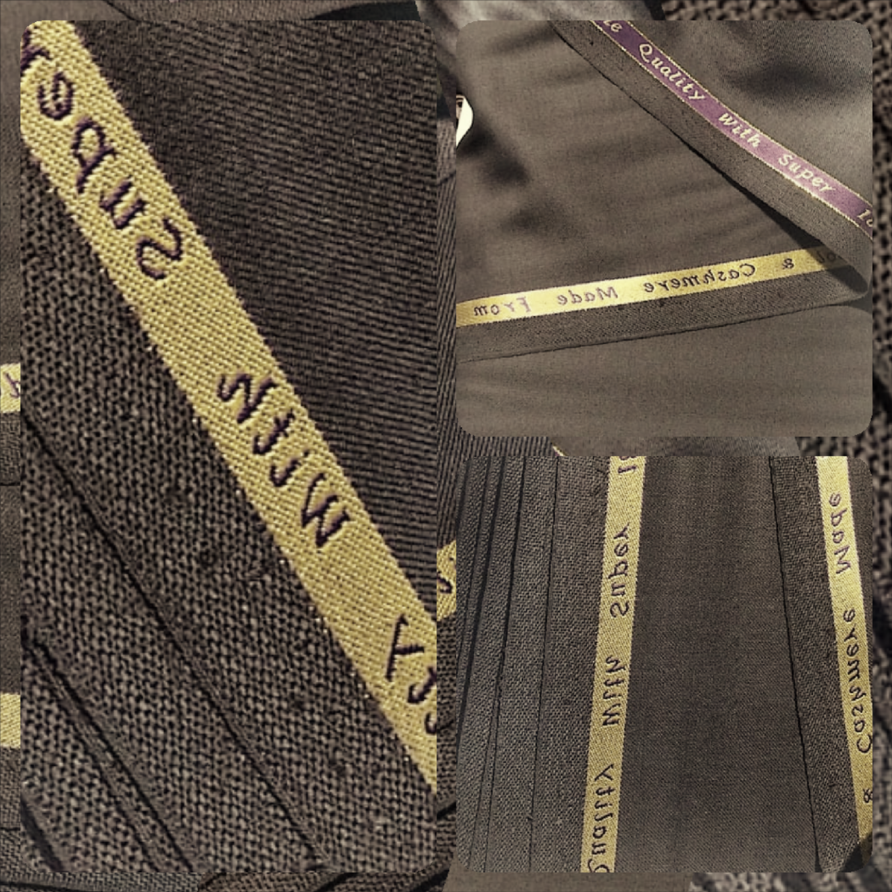 Coffee Brown Extrafine Italian Wool Cashmere Super 180S